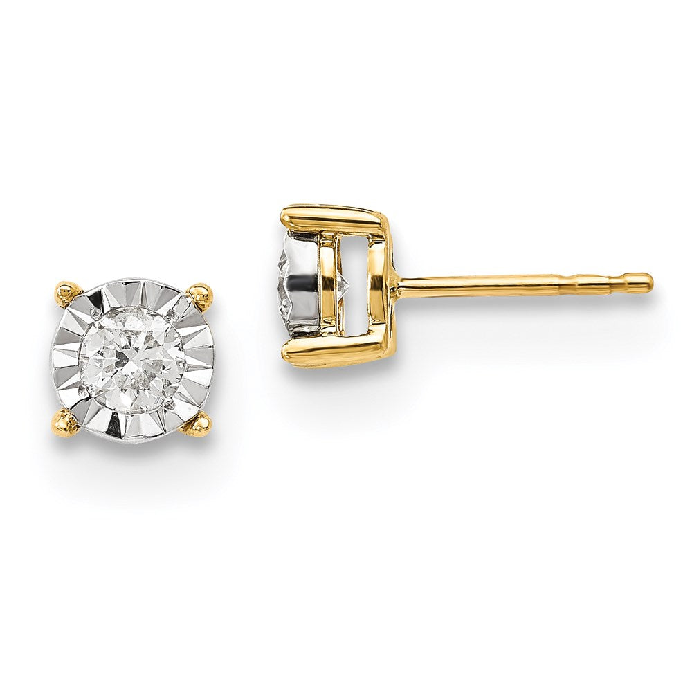 14k Yellow Gold Real Diamond Earrings