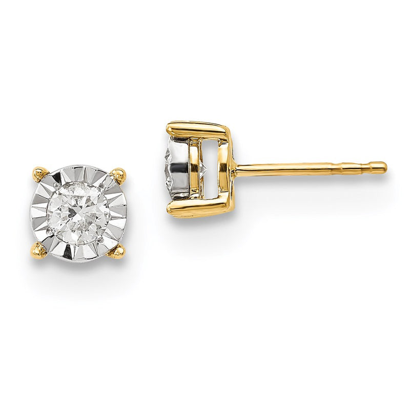 14k Yellow Gold Real Diamond Earrings