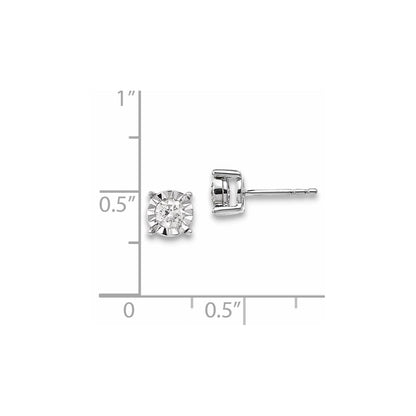 14k White Gold Real Diamond Earrings