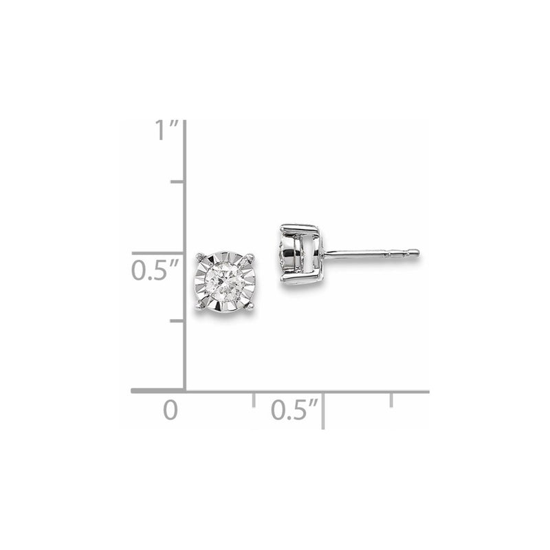 14k White Gold Real Diamond Earrings