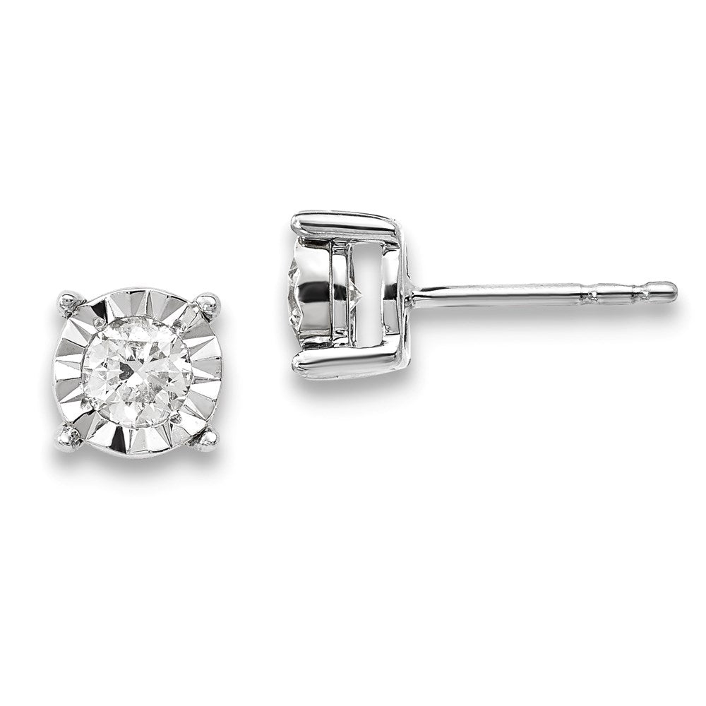 14k White Gold Real Diamond Earrings