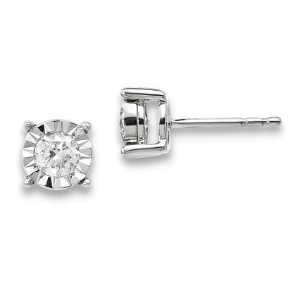 14k White Gold Real Diamond Earrings