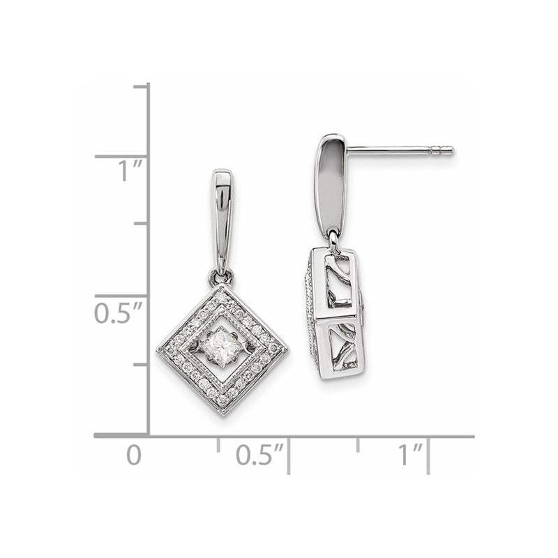 14k White Gold Vibrant Real Diamond Earrings