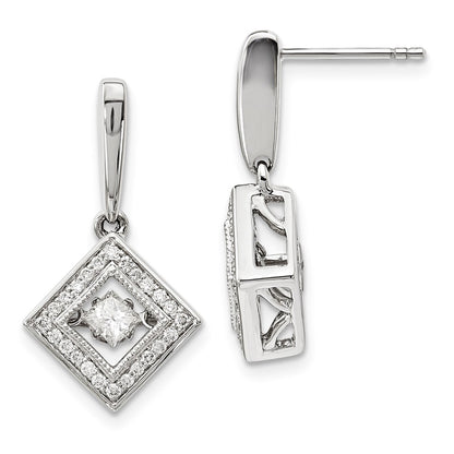 14k White Gold Vibrant Real Diamond Earrings