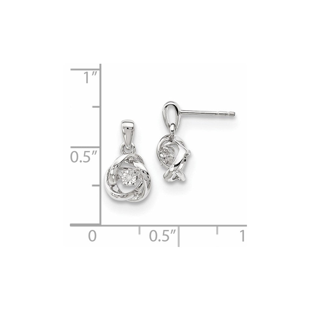 14k White Gold Vibrant Real Diamond Earrings