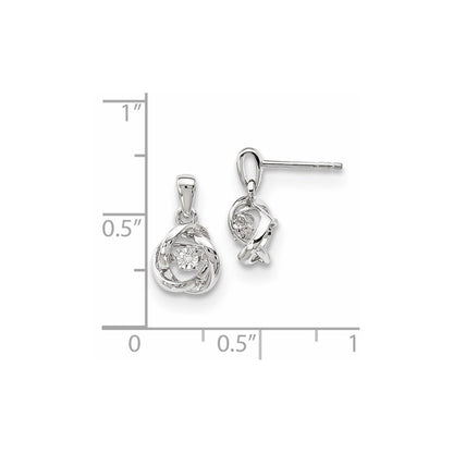14k White Gold Vibrant Real Diamond Earrings