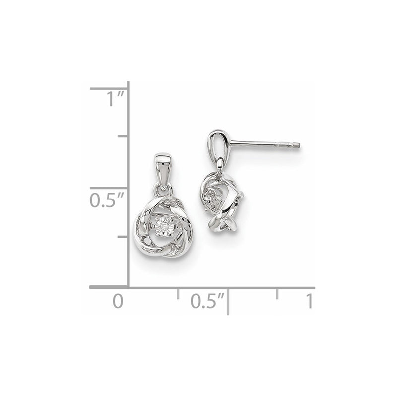 14k White Gold Vibrant Real Diamond Earrings