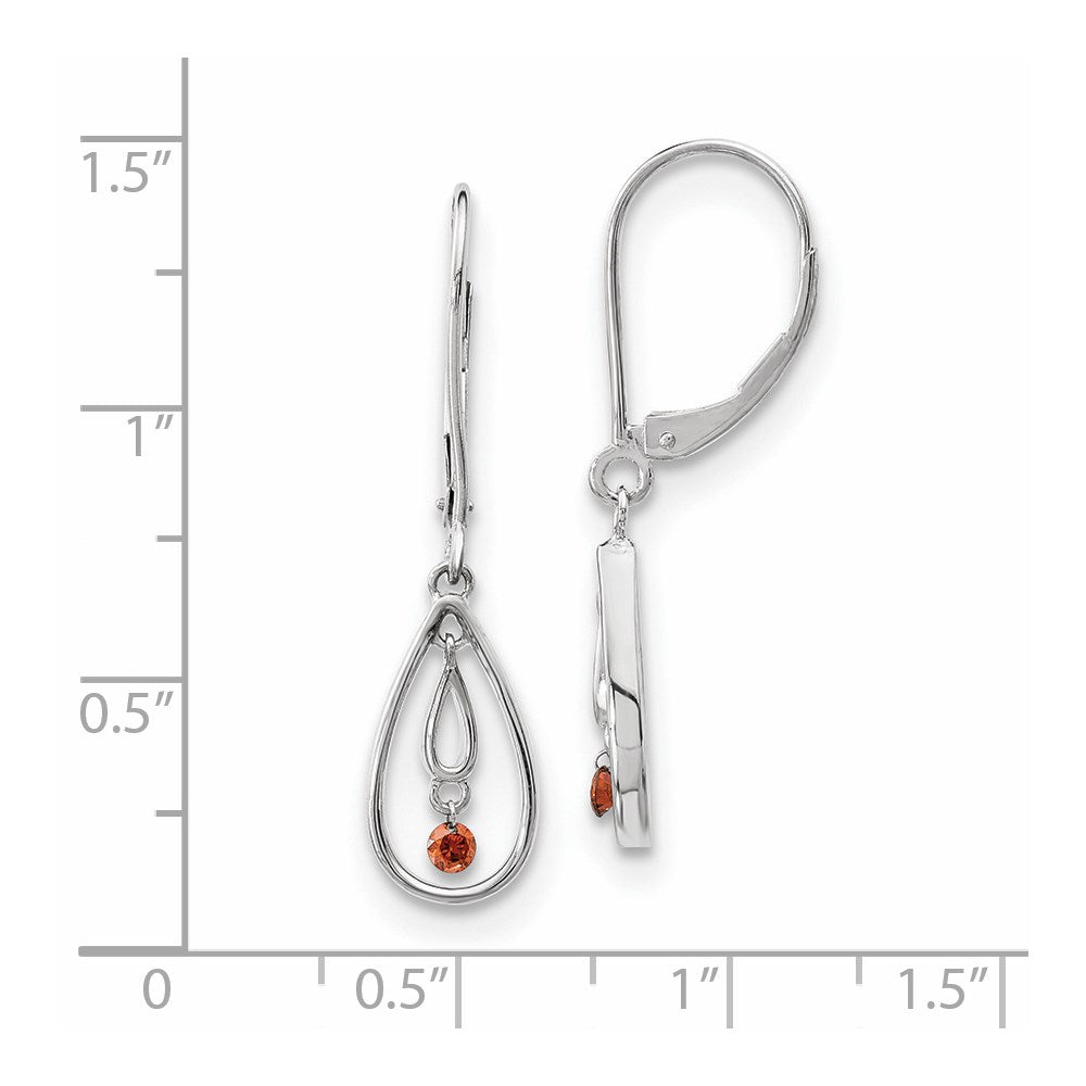 14k White Gold Red Real Diamond Earrings