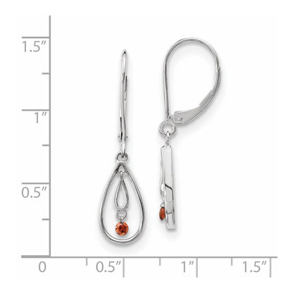 14k White Gold Red Real Diamond Earrings
