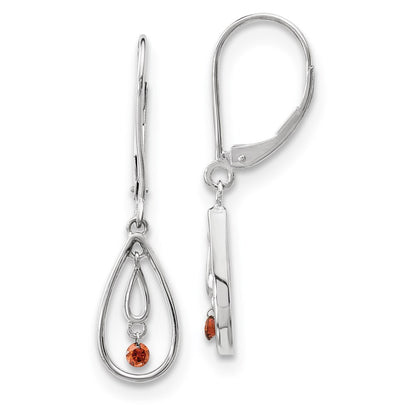 14k White Gold Red Real Diamond Earrings