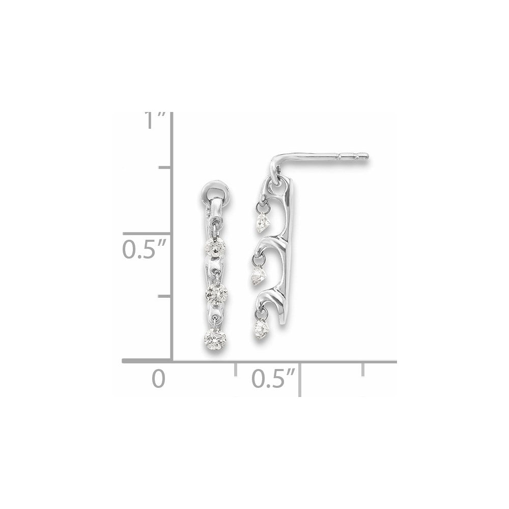 14k White Gold Real Diamond Earrings