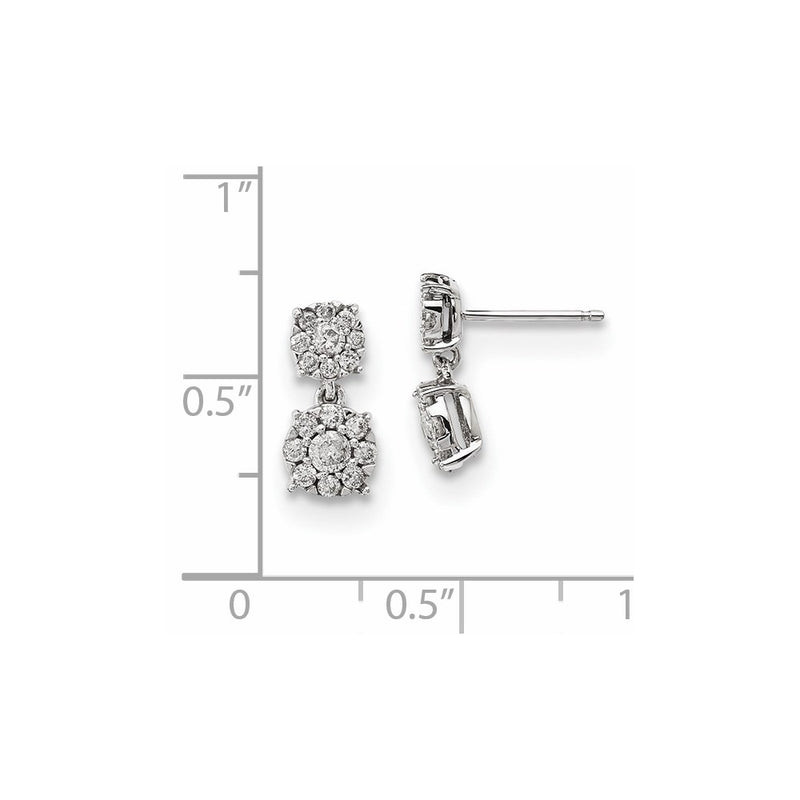 14k White Gold Real Diamond Earrings