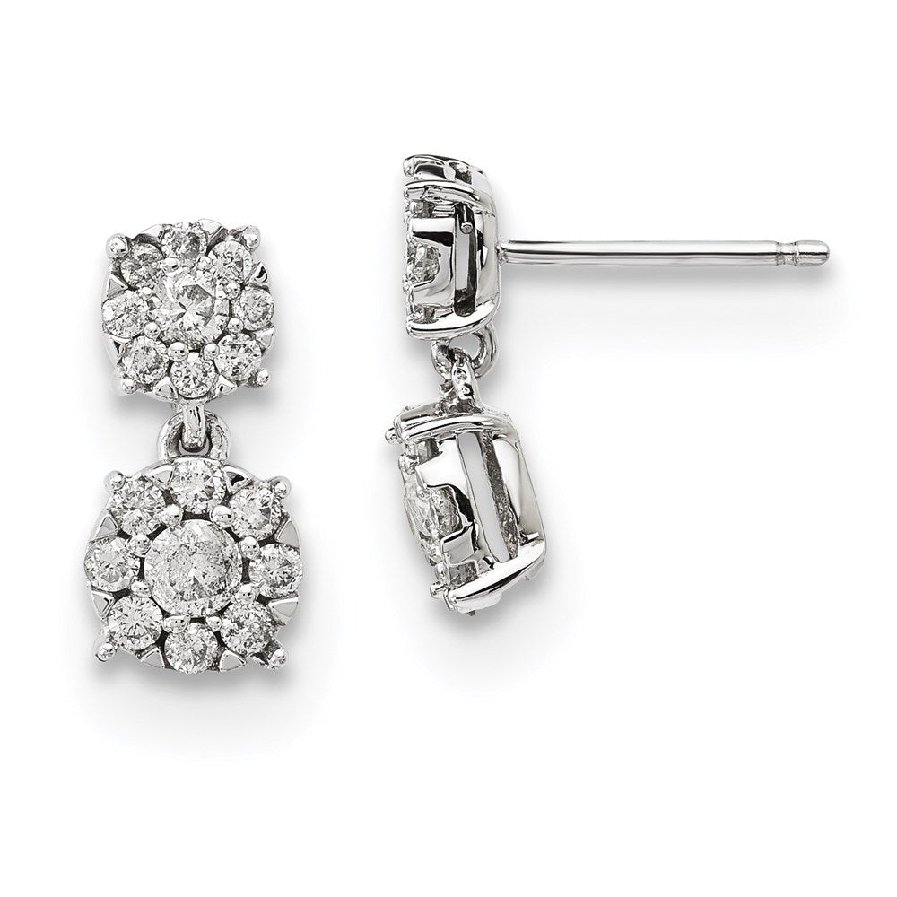 14k White Gold Real Diamond Earrings