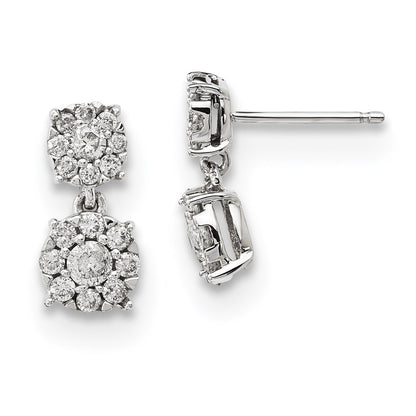 14k White Gold Real Diamond Earrings