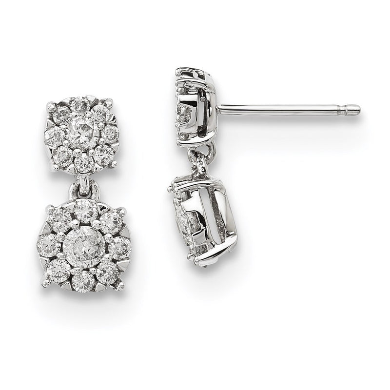 14k White Gold Real Diamond Earrings