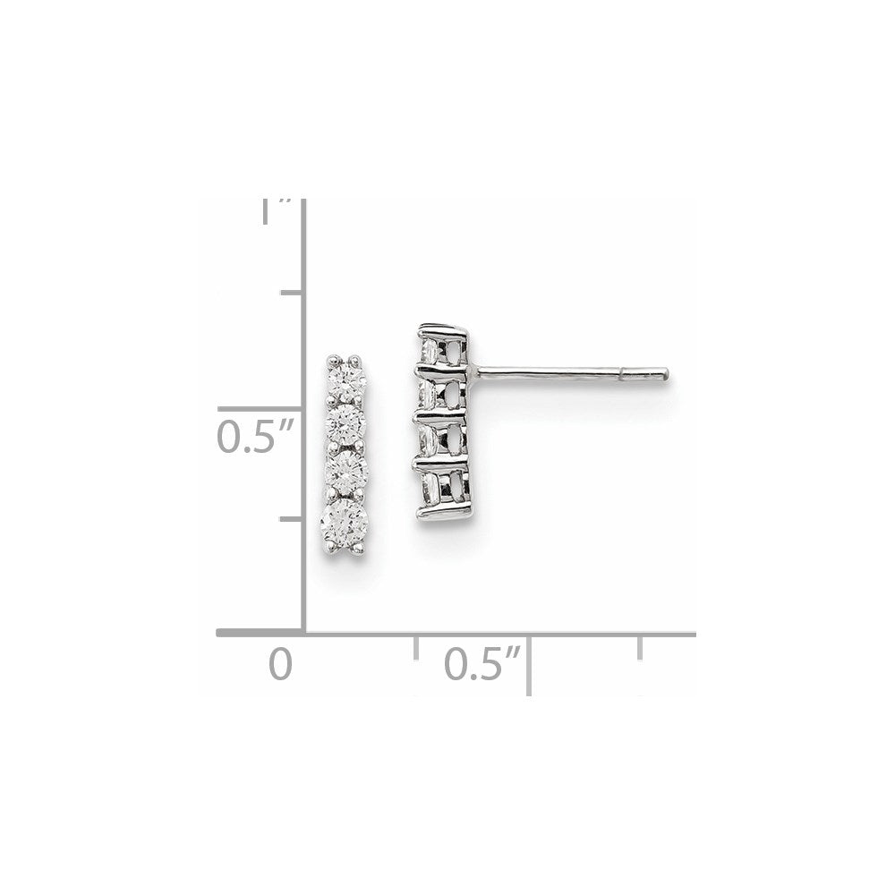 14k White Gold Real Diamond Earrings