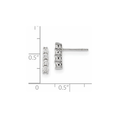 14k White Gold Real Diamond Earrings