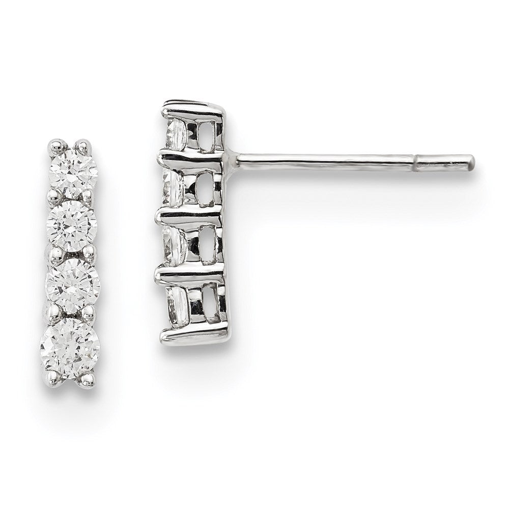 14k White Gold Real Diamond Earrings