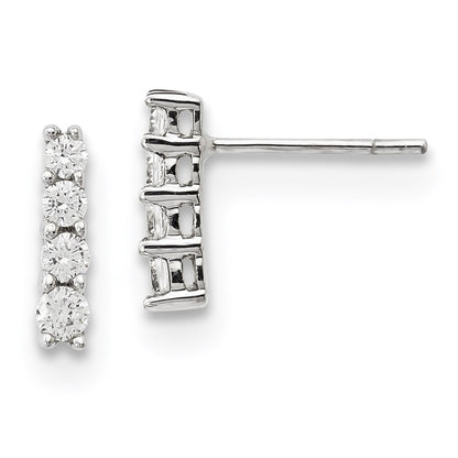 14k White Gold Real Diamond Earrings