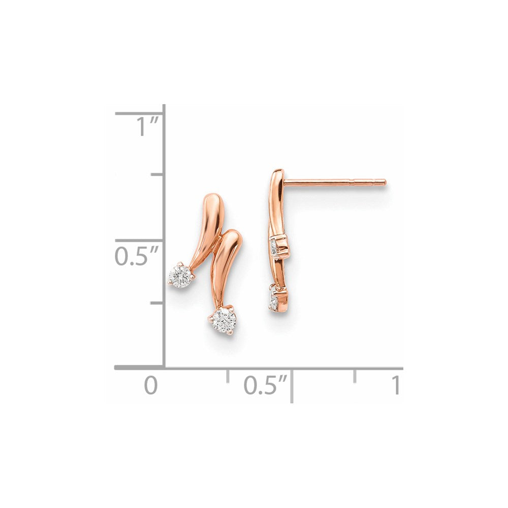 14k Rose Gold Real Diamond Earrings