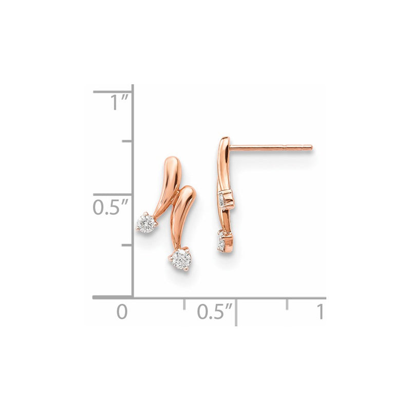 14k Rose Gold Real Diamond Earrings