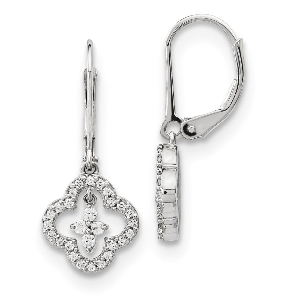 14k White Gold Real Diamond Earrings