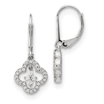 14k White Gold Real Diamond Earrings