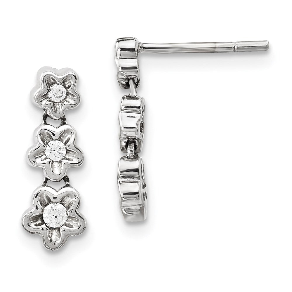 14k White Gold Real Diamond Earrings
