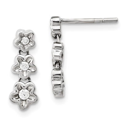 14k White Gold Real Diamond Earrings