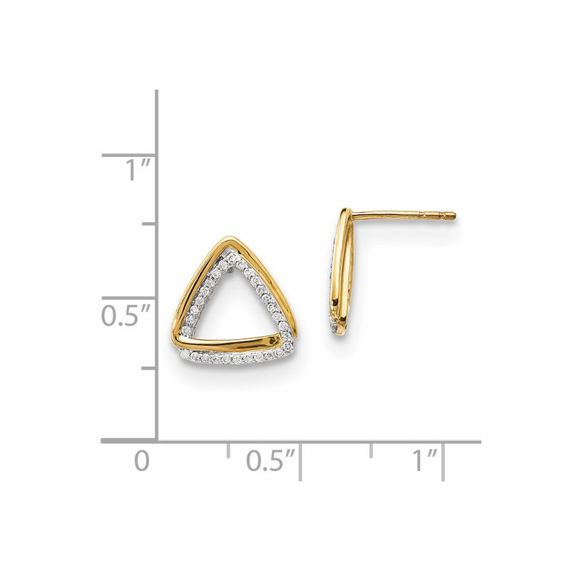 14k Yellow Gold Real Diamond Earrings