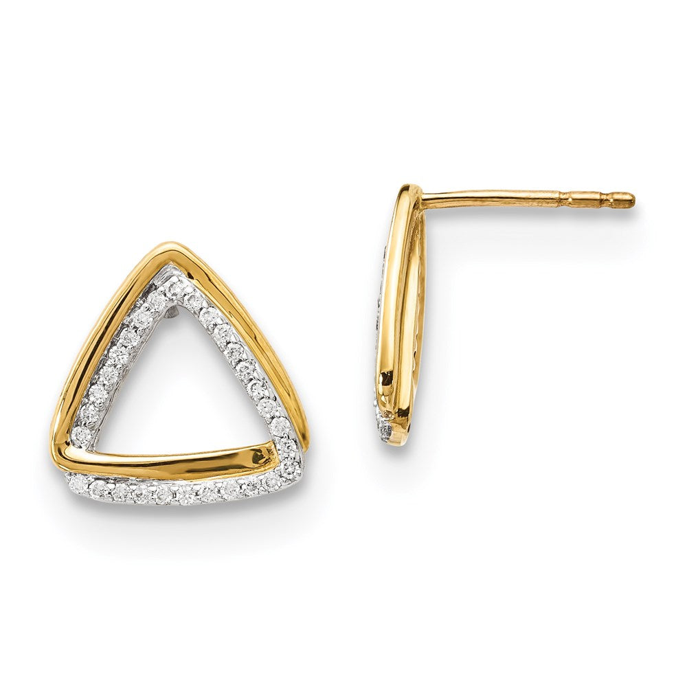 14k Yellow Gold Real Diamond Earrings