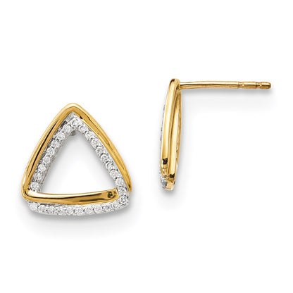 14k Yellow Gold Real Diamond Earrings
