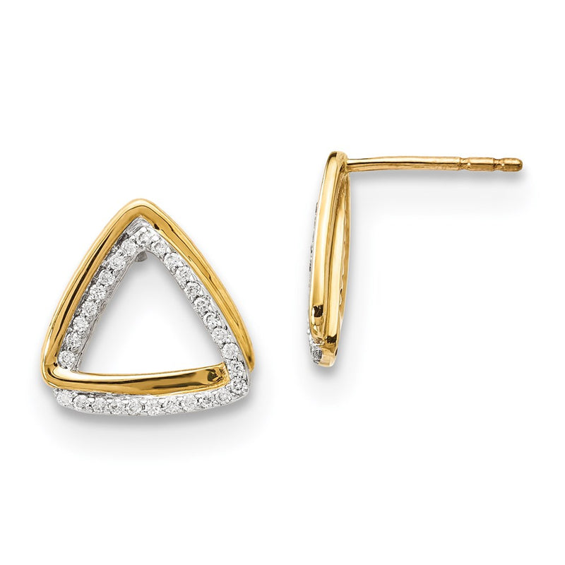 14k Yellow Gold Real Diamond Earrings