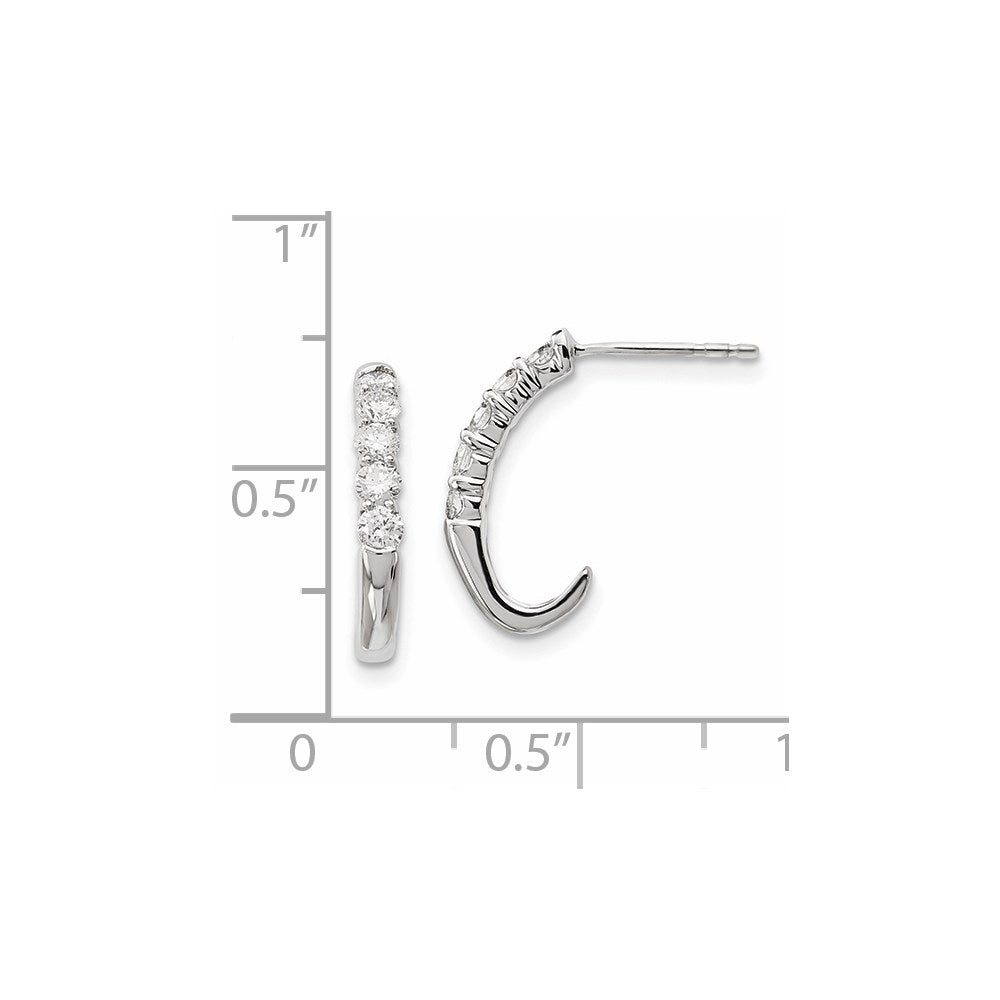 14k White Gold Real Diamond Earrings