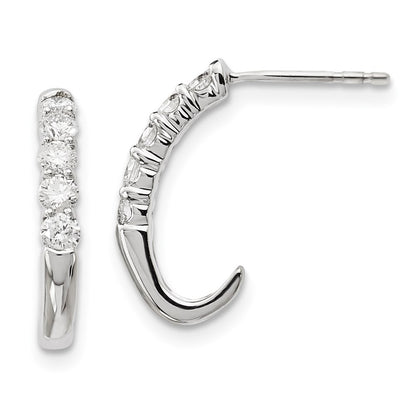 14k White Gold Real Diamond Earrings