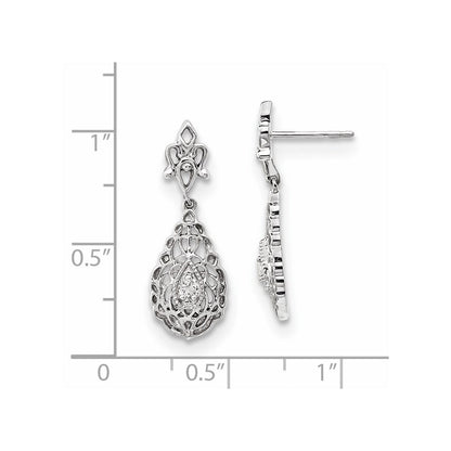 14k White Gold Real Diamond Earrings