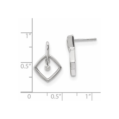 14k White Gold Real Diamond Earrings