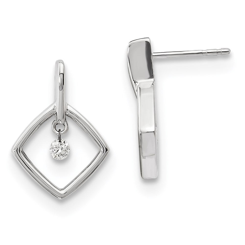 14k White Gold Real Diamond Earrings