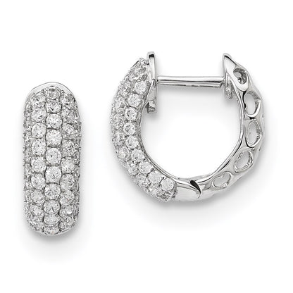 14k White Gold Real Diamond Earrings
