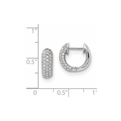 14k White Gold Real Diamond Earrings