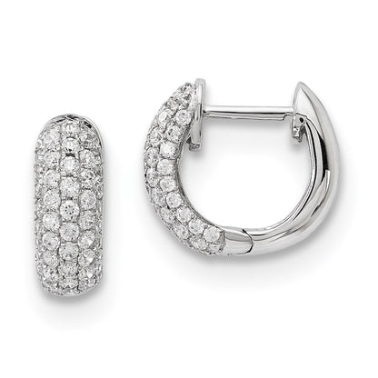 14k White Gold Real Diamond Earrings