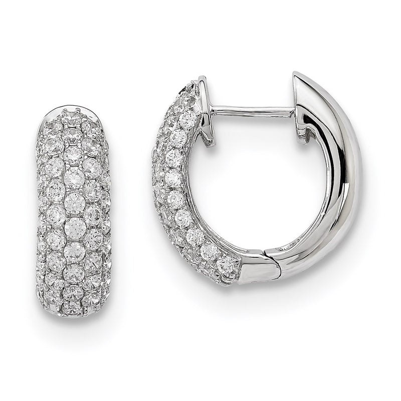 14k White Gold Real Diamond Earrings