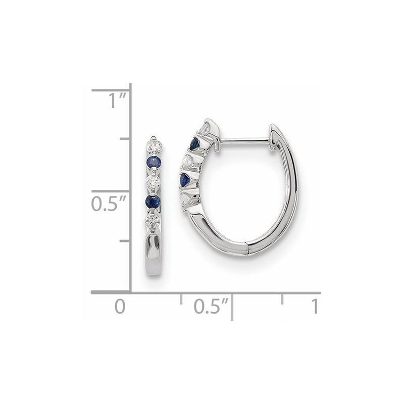 14k White Gold Blue/White Real Diamond Earrings