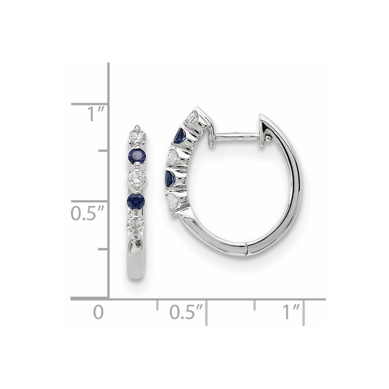 14k White Gold Blue/White Real Diamond Earrings