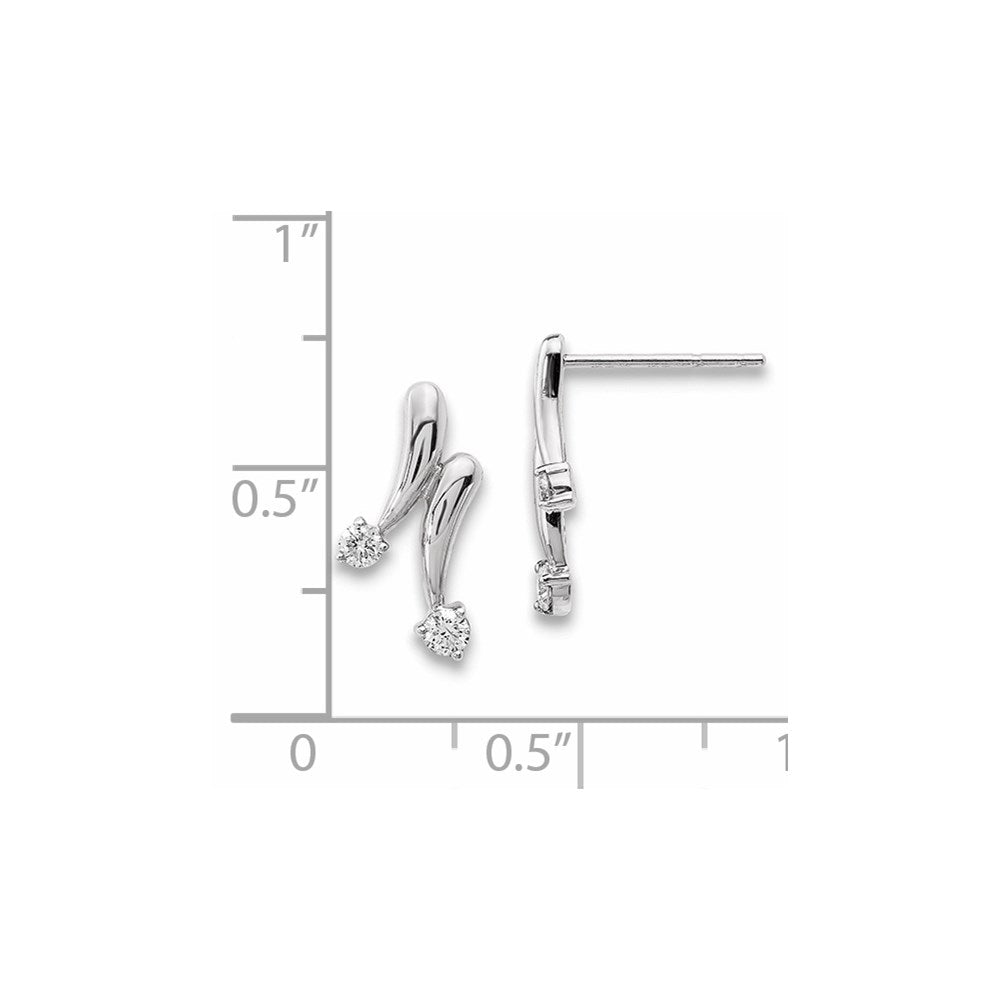 14k White Gold Real Diamond Earrings