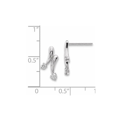 14k White Gold Real Diamond Earrings