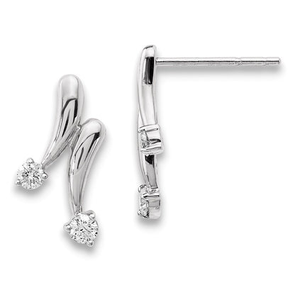 14k White Gold Real Diamond Earrings