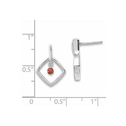 14k White Gold Red Real Diamond Earrings