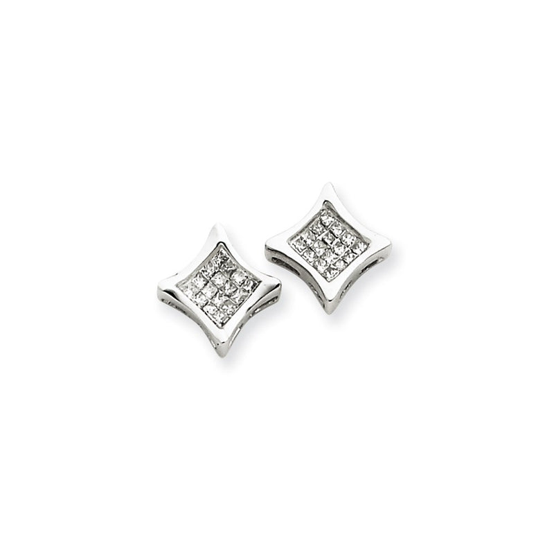 14k White Gold AA Quality Completed Fancy Real Diamond Earrings