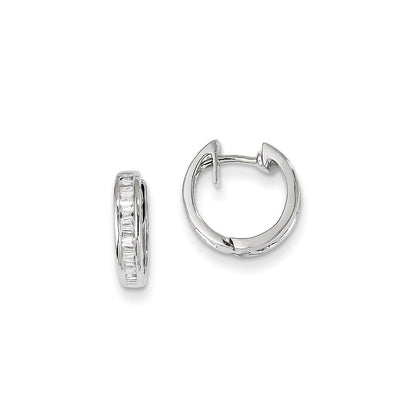 14k White Gold AA Real Diamond Earrings